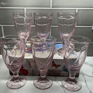 Noritake Pink Swirl Iced Tea Beverage Glasses